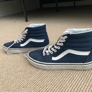 Blue high top vans